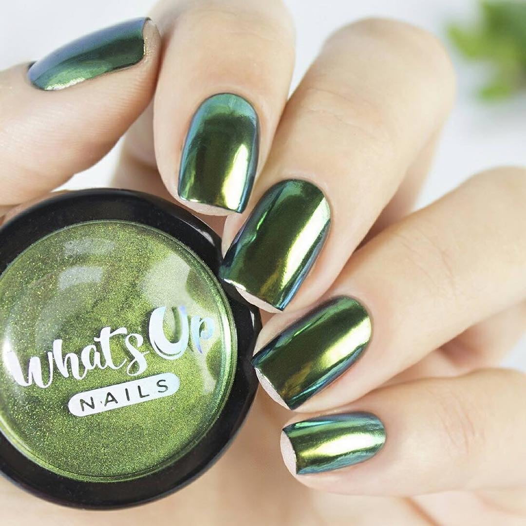 Whats Up Nails - Absinthe Powder Magic Color Shifting Pigment with Multi Chrome Mirror Effect
