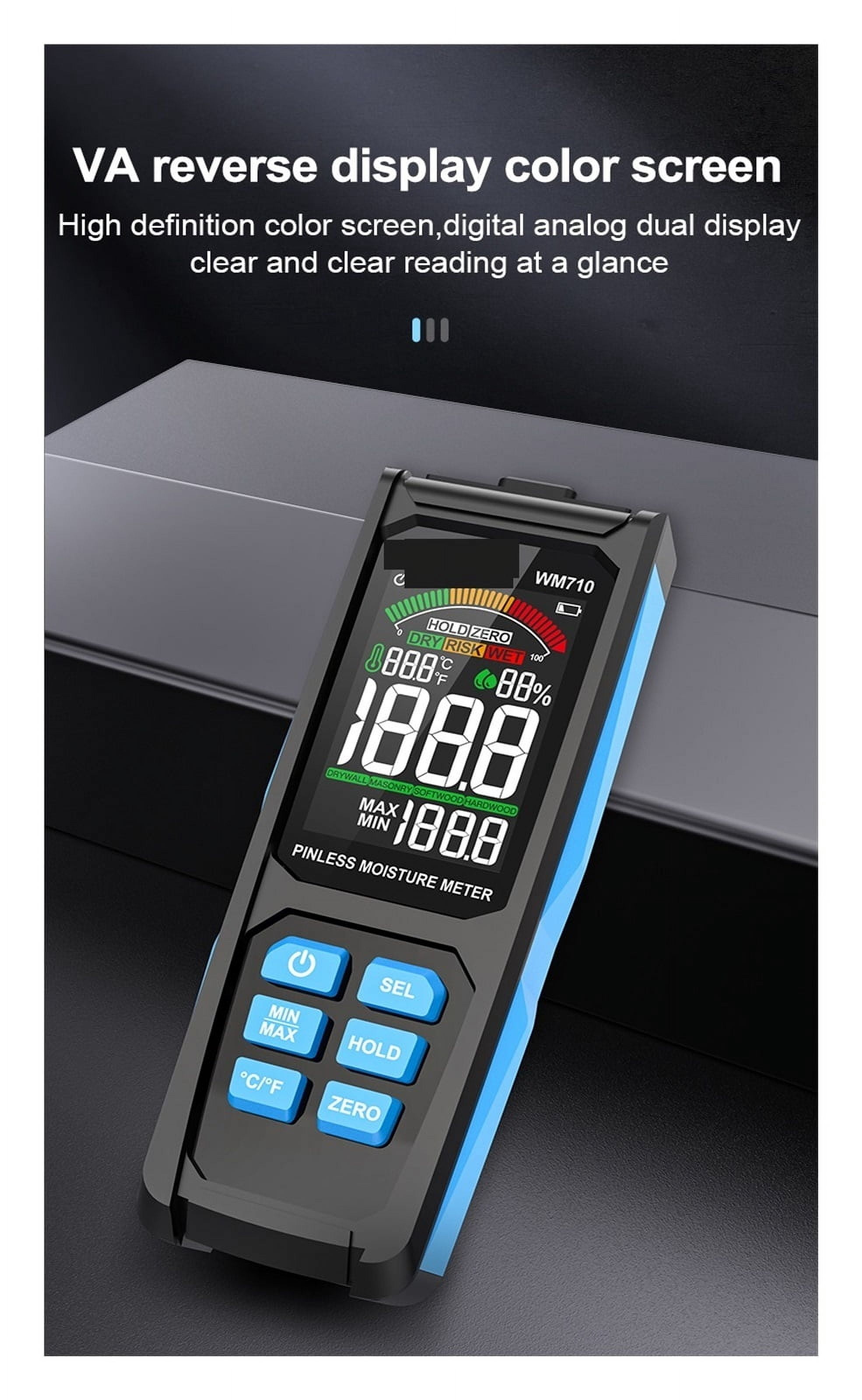 Inductive Wood Timber Moisture Meter Non-destructive Hygrometer Analog Dual Display Ambient Humidity Timber Damp Detector ,Wide Applications