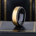 thumbnail image 4 of Jewelry Avalanche 2-tone Black & Gold Hammered Tungsten Carbide Mens Wedding Band 8mm Anniversary Ring size 14, 4 of 4