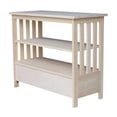 thumbnail image 4 of Southwestern Sanctuary 36" Solid Hardwood Entertainment TV Stand In Unfinished Wood With Drawer, Open Shelf And Interior Storage, 16"D x 30"H Compact Unit, 4 of 6
