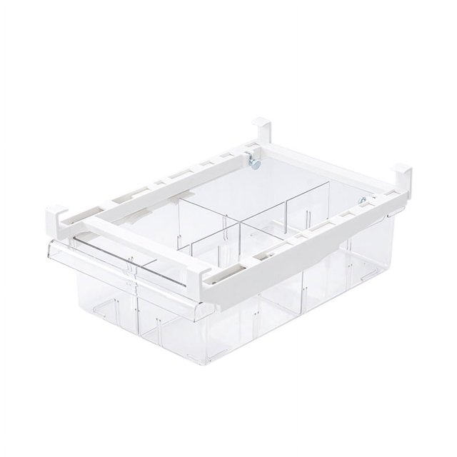 QPENWEI Bacs de Rangement pour Tiroir de Réfrigérateur, Pull Out avec Poignée, Boîte de Organiseur pour Support D'étagère de Frigo, Récipient Transparent pour Oufs et Fruits