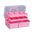 thumbnail image 2 of Siruishop 3 Layer Storage Box Foldable Art Case for Home Jewelry Making Painting Pink, 2 of 8