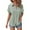 Green, variant on Womens Cotton Linen Gauze Tops Casual Loose Button Down Tops Short Sleeve Rolled Cuffed Collared Blouses With Side Pockets Hot Pink 3XL