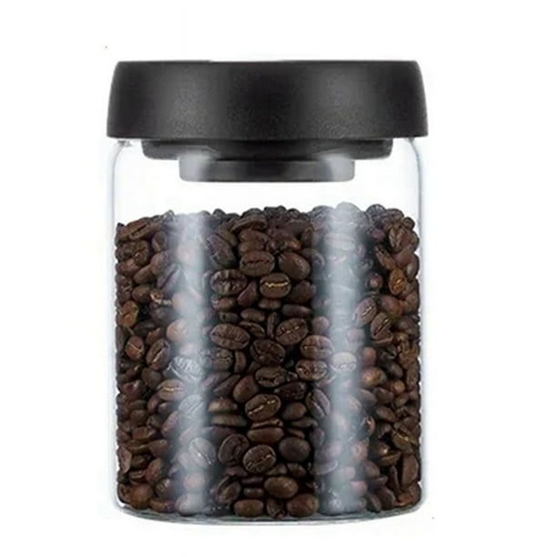 Jarra sellada al vacío para granos de café, recipiente hermético de vidrio para alimentos, granos, dulces, 900 ml