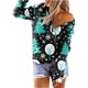 thumbnail image 5 of ICHUANYI Liquidación Sudadera de manga larga con cuello en V y cremallera con estampado navideño para mujer Blusa informal Tops ICHUANYI WER202308245562, 5 of 7