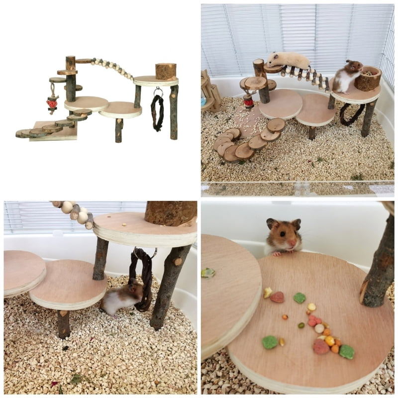 Safe and Engaging Wood Climbing Ladder Toy for Hamster Suitable for Creating a Stimulating Environment for Exercise