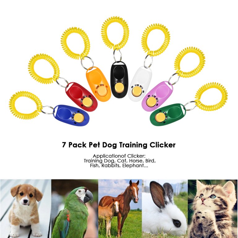 4 Pack Portable Dog Button Clicker Sound Trainer Pet Training Tool Wrist