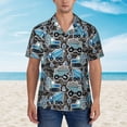 thumbnail image 4 of Balery Blue Excavator Print Men's Hawaiian Shirts Short Sleeve Beach Shirt Relaxed Fit Vacation Button Down Shirts-, 4 of 9