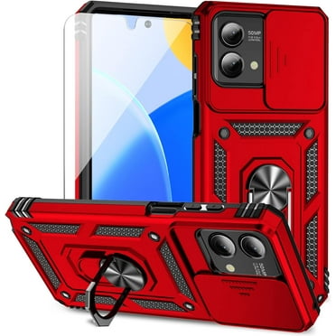 for Moto G Stylus 5G 2023 Case with Slide Camera Cover HD Screen Protector [Military Grade Drop Tested] Magnetic Ring Holder Kickstand Protective Phone Case for Motorola Moto G Stylus 5G 2023, Red