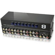 axGear Boîte de commutation AV sélecteur composite 8 ports RCA audio vidéo 8 en 1 sortie vers TV