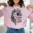 thumbnail image 6 of Lion of Judah Floral Graphic Sweatshirt, Christian Bible Verse Inspirational, Unisex Pullover, Faith Based Clothing, Revelation 5:5, 6 of 11