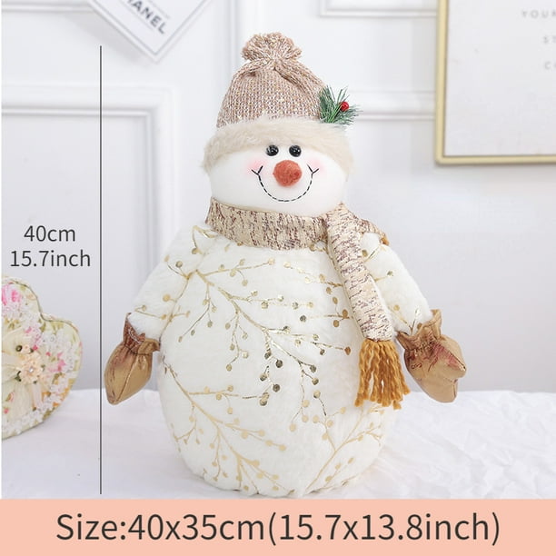 Christmas Decorations Sitting Snowman Plush Toy Doll Decor Home Indoor Table Fireplace Figurine Tree Ornament Decoration Gifts