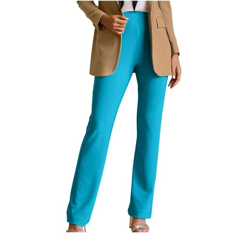 Womens Dress Pants Womens Work Pants Business Casual Dress Leggings Pants  Stretchy High Waisted Pull on Office Trousers Sky Blue L - Walmart.com