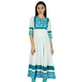 thumbnail image 1 of Bimba Womens Flaired Anarkali Kurta Kurti 3/4 Sleeve Trendy Chic Indian Blouse, 1 of 8