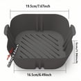 thumbnail image 3 of 1/2PCS Square Air Fryer Silicone Pot Reusable Air Fryers Liners Oven Baking Tray Home Kitchen Air Fryer Accessories 7.67''x6.49''x1.96'', 3 of 4