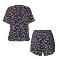thumbnail image 5 of Kdxio Bat Purple Print Pajamas Sets for Women Short-Sleeved Pjs with Lounge Shorts Two Piece Sleepwear S-4XL, 5 of 9