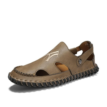 

Lopsie STREAMNATURE Mens Outdoor Hiking Sandals Closed Toe Waterproof Fisherman Walking Sandals Easy Wearing Adjustable Protection Summer Non slip Anti kick and Anti collision Beach Sandals