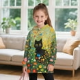 thumbnail image 3 of Xoenoiee Cat Butterfly Flower Print Girls' Long Hoodies Kids Long Sleeve Hooded Tunic Dresses Sweatshirts Outfits Jumpers Pullover Warm Fall Winter Clothes with Pocket, 9-10 Years, 3 of 7
