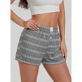 thumbnail image 6 of Musuos Women's Summer Pajama Shorts Casual Elastic Waist Wide Leg Loose Fit Plaid/Solid  Lounge Shorts, 6 of 9