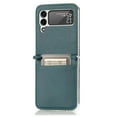 thumbnail image 3 of ELEHOLD Leather Wallet Case for Samsung Galaxy Z Flip 4 Lychee Pattern with Card Slots, Slim Thin Premium PU Leather Anti-Scratch Shockproof Protective Case for Men Women, Darkgreen, 3 of 8