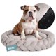 thumbnail image 1 of Cama Redonda Esquimal Beige Trenzado Cojín Antiestrés Lavable para Perro y Gato Mediano, 1 of 6