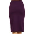 thumbnail image 3 of Women's Plus Size High Waist Casual Lightweight Solid Pencil Midi Skirt, 3 of 4