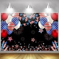 thumbnail image 3 of 4th of July Backdrop Independence Day Background American Flag Holiday Party Banner Patriotic Decor Fourth of July Memorial Day Party Decorations Props, 3 of 10