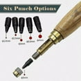 thumbnail image 2 of Diy Leather Punch Rotary Punch Screw Hole Punch Bookbinding Tool With 6 Tip Sizes And Wood Handle, 2 of 4