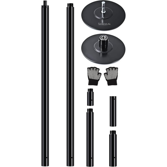 SereneLife Professional Spinning Dance Pole, 45mm Portable Exercise Pole for Fitness – Durable Steel Build, Anti-Rust Finish, Suitable for Home, Club, Gym, Party, Pub