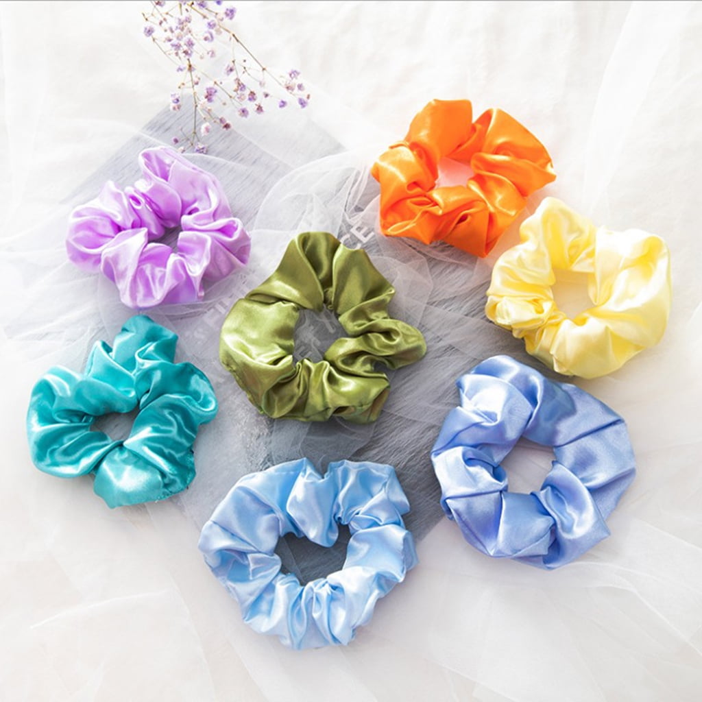 FVDPWYE Pack of 80 Women's Scrunchies Satin Elastic Hair Bands Ties Ropes