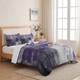 thumbnail image 5 of Full Quilt Set 78''x90'', Purple Grey Lightweight Bedspread Coverlet Set with 2 Pillow Shams, Modern Oil Painted Abstract Art Breathable All Season Quilt Bedding for Bedroom/Guest Room, 5 of 9