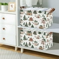 thumbnail image 2 of Yayeee Foldable Storage Basket for Shelves with Handles Set of 2 Waterproof Cloth Bins, Brown Christmas House, 2 of 7