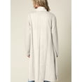 thumbnail image 3 of Made by Johnny Women's Casual Cozy Braided Open Front Long Pocket Cardigan Sweater L IVORY, 3 of 6
