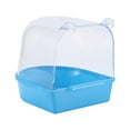 thumbnail image 3 of EHJRE Pet Bird Bath Box Parrot Bathing Tub Lovebirds Easy to Install Canary Cage Accessories Parrot Bath Shower Cage Small Bird Cage Dark Blue, 3 of 8
