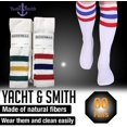 thumbnail image 6 of 60 Pairs Of Yacht & Smith 28 Inch Wholesale Men's Long Tube Socks, Cotton Sport Tube Socks Size 10-13 (White w/ Stripes), 6 of 7
