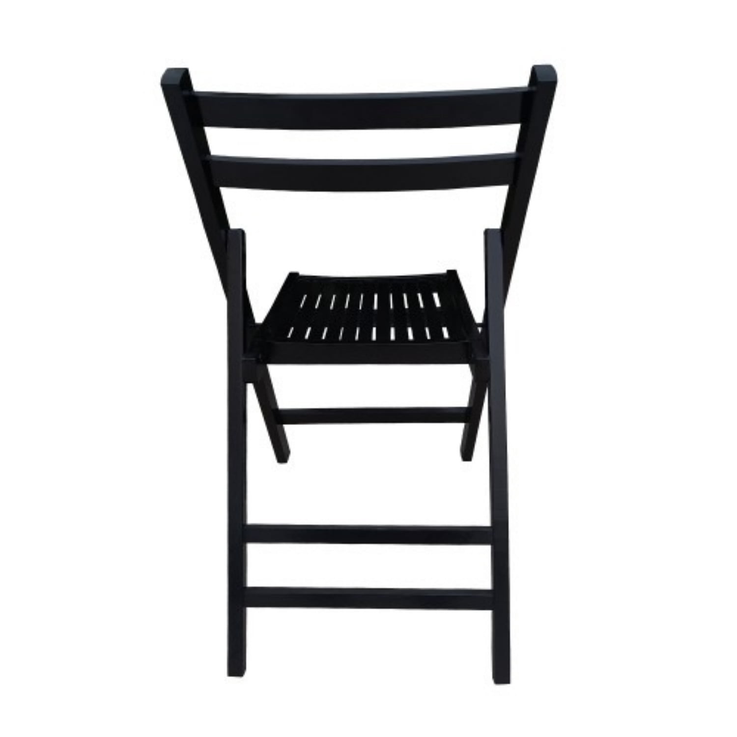 Folding Chairs Set of 4, Solid Wood Folding Chairs with Slatted Seat, Portable Event Chairs for Dining Room, Kitchen, Wedding & Party, Black