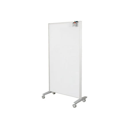 MooreCo Balt Lumina Multifunctional Mobile Room Divider - 39.5" Width x 72" Height x 20" Depth - Platinum Frame
