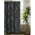 thumbnail image 2 of Vintage Botanical Linen Shower Curtain for Bathroom in Black and White, Heavy Duty 180GSM Textured Fabric Shower Curtain Set Cute Plant Leaves Design, Modern Farmhosue Boho Floral Bathroom Decor, 2 of 6