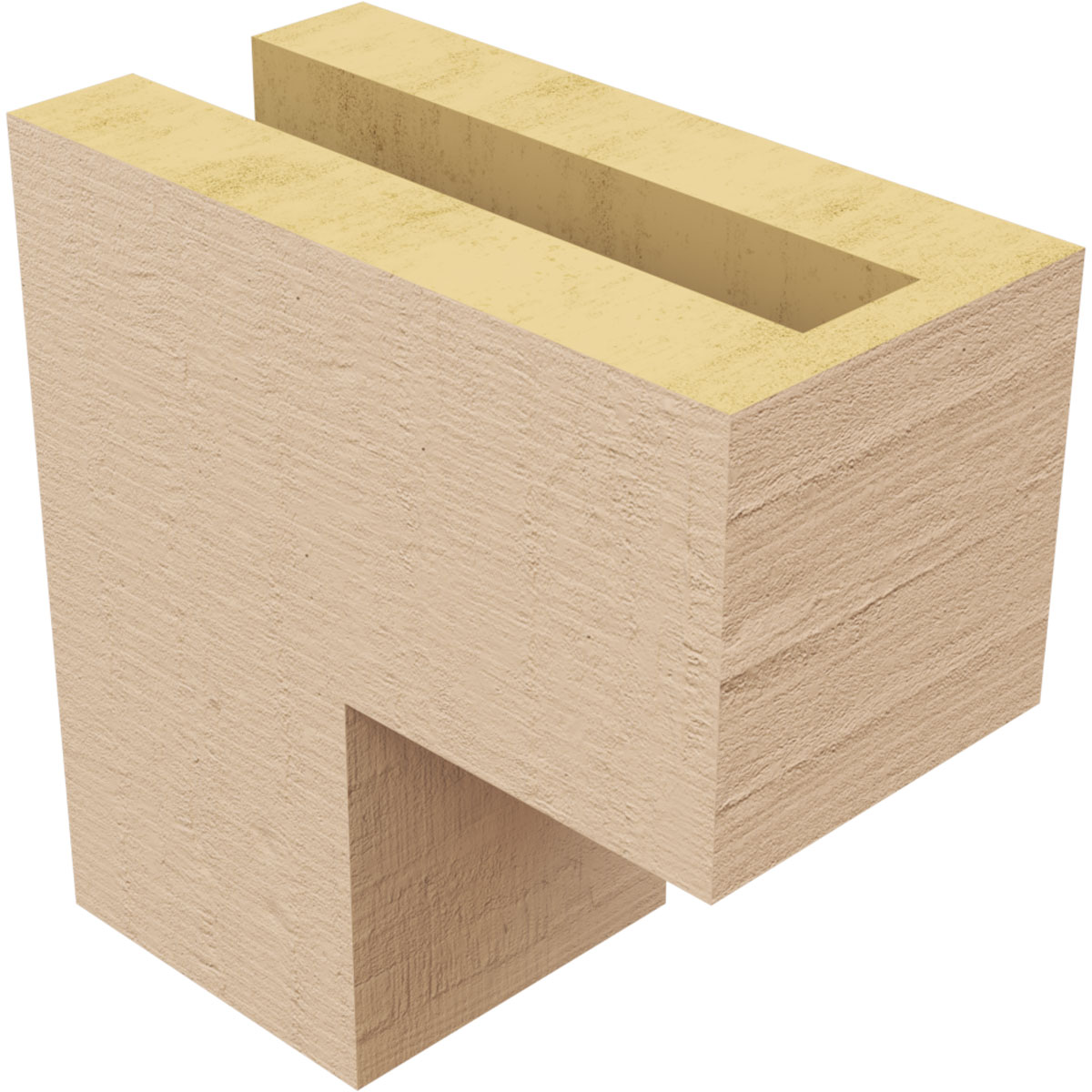 3"W x 6"D x 6"H Classic Chapel Hill Rough Cedar Woodgrain TimberThane Corbel, Primed Tan