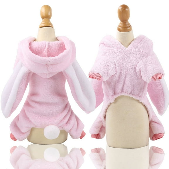 Nicehomfit Fleece Pet Clothes Durable Dog Coat with Adorable Rabbit Ear Design