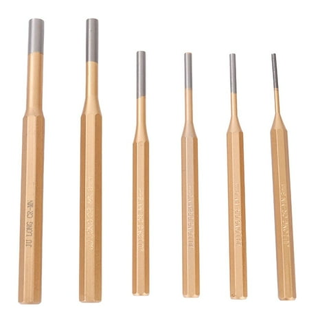 

6 Pcs High Hardness Cylindrical Chisel Round Head Center Punch Chisel 3-8mm