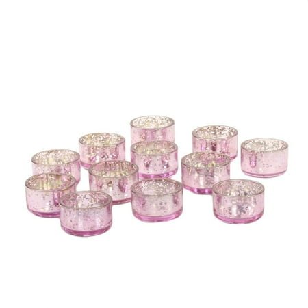 Koyal Wholesale Pink Mercury Tealight Candle Holders, 12 ...