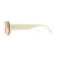 thumbnail image 3 of Womens Mod Rimless Rectangle Plastic Trendy Sunglasses Ivory Peach, 3 of 5