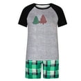 thumbnail image 3 of Awdenio Men Christmas Pajamas For Family Xmas Matching Sets Short Sleeve Shirts And Plaid Shorts Santa Christmas Tree Sleepwear Two-piece Sets, 3 of 7