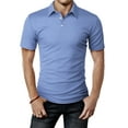 thumbnail image 1 of H2H Mens Cool Dry Compression Short Sleeve Polo T-Shirts LIGHTBLUE US M/Asia L (CMTTS268), 1 of 6