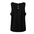 thumbnail image 3 of Rggeeun Women Tank Tops Flowy Vest Plus Size Wide Strap Crew Neck Waist Draping Long Loose Fit Backless Breathable For Summer Play Sports Leisure Sleeveless,Black,L, 3 of 8