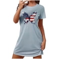 thumbnail image 2 of Shorts pour Femmes, Chemises à Manches Courtes pour Femmes, Chemise de Nuit Courte Surdimensionnée Mode Imprimé Poitrine Manches Courtes, 2 of 5