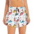 thumbnail image 2 of Balery Dinosaur Pantalones cortos deportivos para mujer con forro y dos bolsillos, elásticos, para entrenamiento, gimnasio, yoga-Medium, 2 of 7