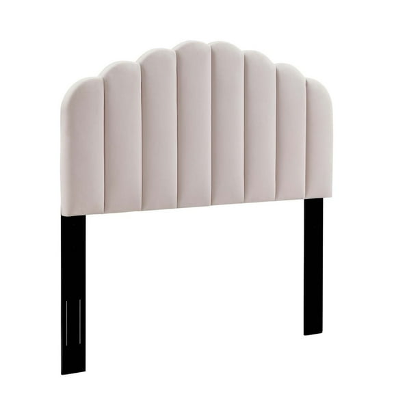 Modway Veronique Twin Modern Performance Velvet Headboard in Pink