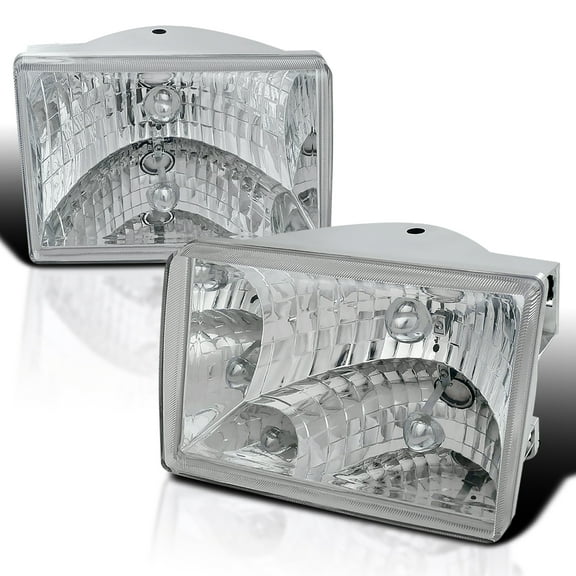 Spec-D Tuning Chrome Housing Clear Lens Headlights Compatible with 1993-1998 Jeep Grand Cherokee L R Pair Head Light Lamp Assembly